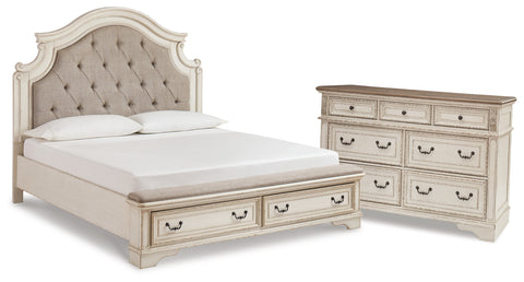 Realyn King Upholstered Bed with Dresser