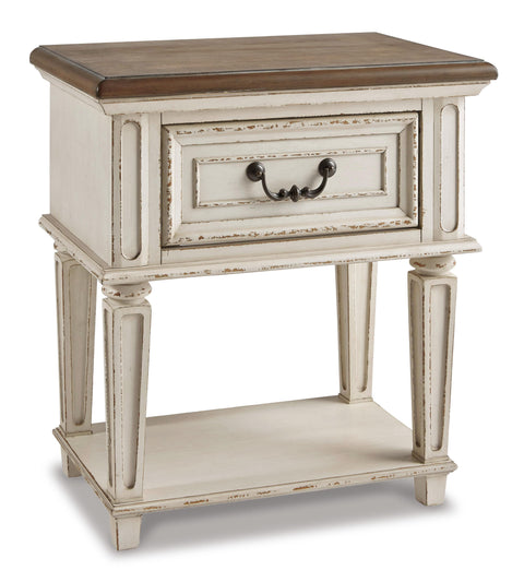 Realyn Twin Panel Bed with Mirrored Dresser, Chest and 2 Nightstands