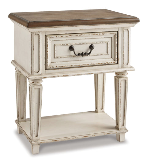 Realyn Twin Panel Bed with Mirrored Dresser and 2 Nightstands