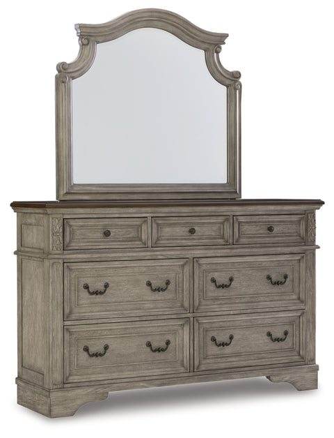 Lodenbay California King Panel Bed with Mirrored Dresser, Chest and Nightstand