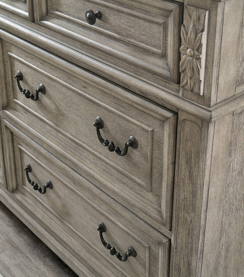 Lodenbay California King Panel Bed with Mirrored Dresser and 2 Nightstands