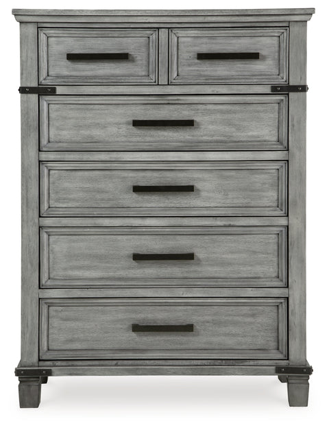 Russelyn King Storage Bed with Mirrored Dresser and Chest