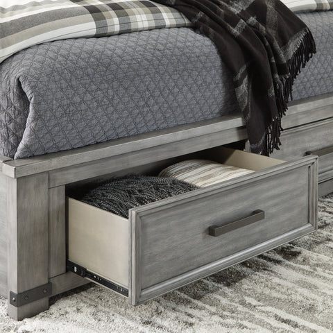 Russelyn King Storage Bed with Mirrored Dresser