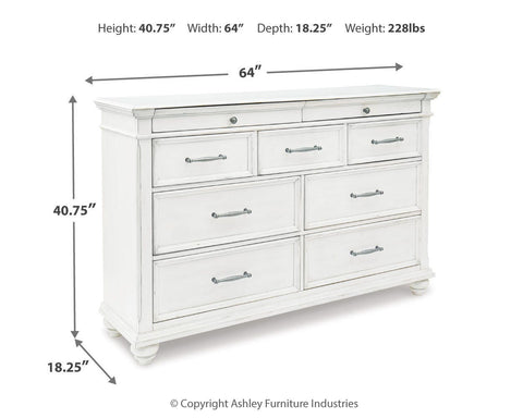 Kanwyn King Panel Bed with Storage with Dresser