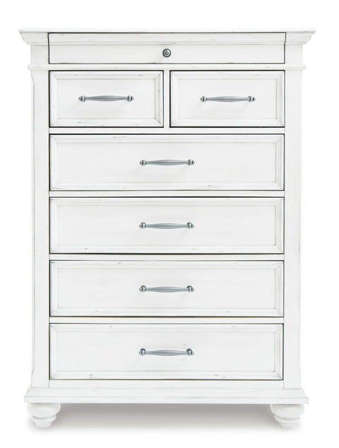 Kanwyn Queen Panel Bed with Mirrored Dresser, Chest and 2 Nightstands