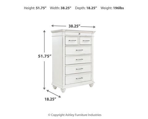 Kanwyn King Panel Bed with Mirrored Dresser, Chest and 2 Nightstands