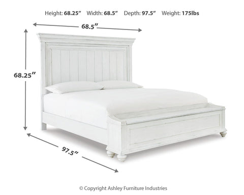 Kanwyn Queen Panel Bed with Storage with Mirrored Dresser and Chest