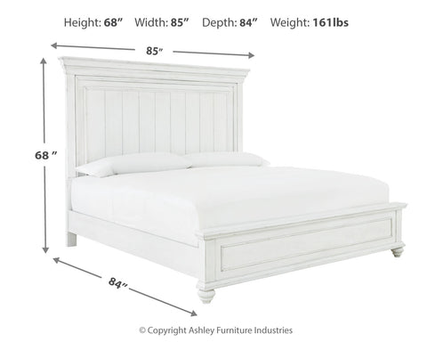 Kanwyn Queen Panel Bed with Mirrored Dresser
