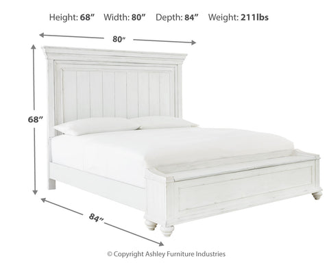 Kanwyn Queen Panel Bed with Storage with Mirrored Dresser
