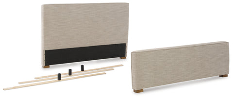 Dakmore King Upholstered Bed with Mirrored Dresser and 2 Nightstands