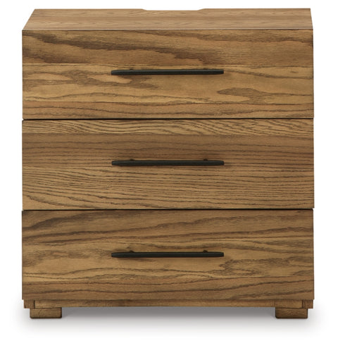 Dakmore California King Upholstered Bed with Mirrored Dresser and 2 Nightstands