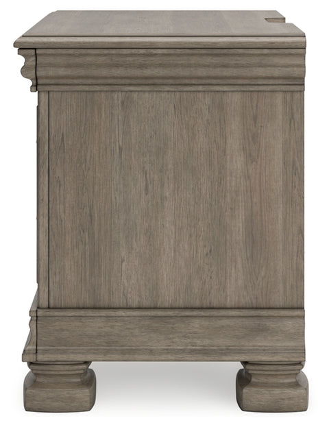 Lexorne King Sleigh Bed with Mirrored Dresser, Chest and Nightstand