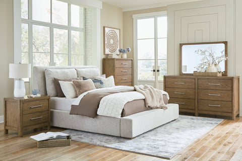 Cabalynn California King Upholstered Bed with Mirrored Dresser, Chest and Nightstand - JMD Furniture DMV