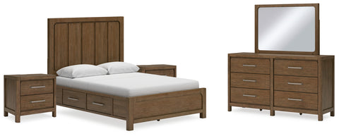 Cabalynn Queen Panel Bed with Storage with Mirrored Dresser and 2 Nightstands - JMD Furniture DMV