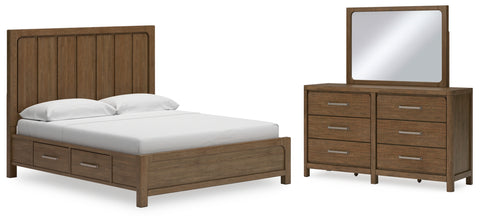 Cabalynn King Panel Bed with Storage with Mirrored Dresser - JMD Furniture DMV