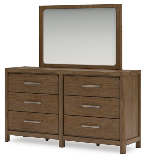 Cabalynn Queen Upholstered Bed with Mirrored Dresser and 2 Nightstands