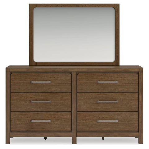 Cabalynn King Upholstered Bed with Mirrored Dresser and 2 Nightstands