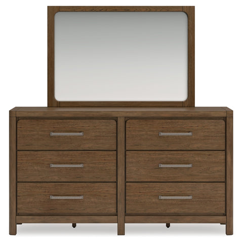 Cabalynn King Panel Bed with Storage with Mirrored Dresser and 2 Nightstands