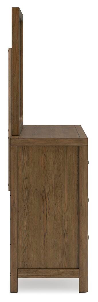 Cabalynn King Upholstered Bed with Mirrored Dresser and Chest