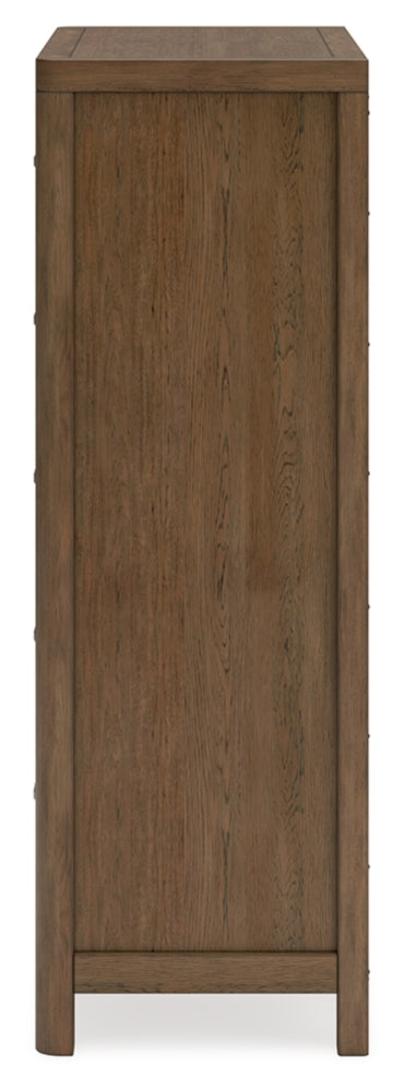 Cabalynn California King Panel Bed with Storage with Mirrored Dresser, Chest and Nightstand
