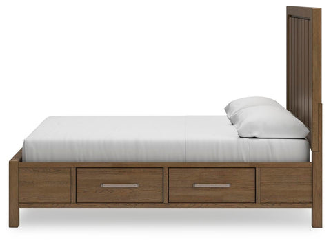 Cabalynn King Panel Bed with Storage with Mirrored Dresser, Chest and 2 Nightstands
