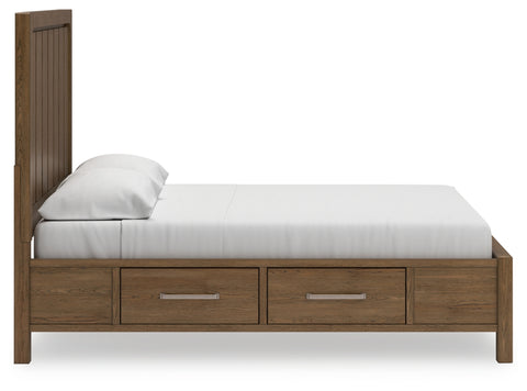 Cabalynn King Panel Bed with Storage with Mirrored Dresser and 2 Nightstands
