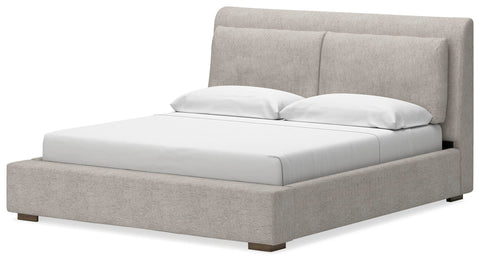 Cabalynn King Upholstered Bed with Mirrored Dresser, Chest and 2 Nightstands