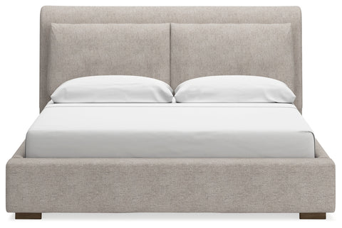 Cabalynn King Upholstered Bed with Mirrored Dresser, Chest and Nightstand