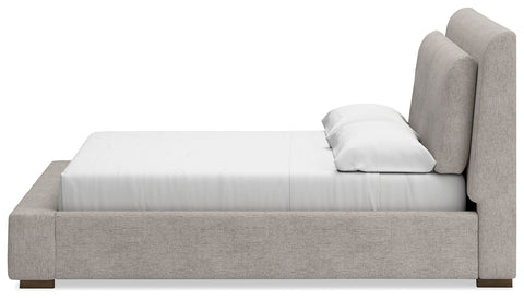 Cabalynn King Upholstered Bed with Mirrored Dresser, Chest and 2 Nightstands