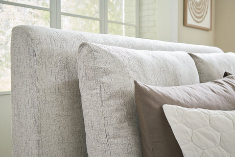 Cabalynn King Upholstered Bed with Mirrored Dresser, Chest and 2 Nightstands