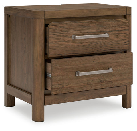 Cabalynn California King Panel Bed with Storage with Mirrored Dresser, Chest and Nightstand
