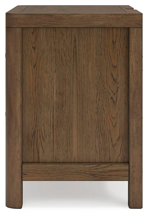 Cabalynn Queen Panel Bed with Storage with Mirrored Dresser, Chest and 2 Nightstands