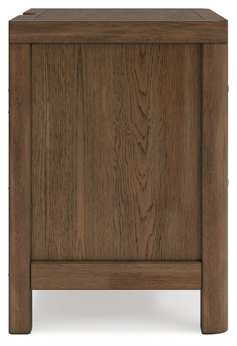 Cabalynn California King Panel Bed with Storage with Mirrored Dresser, Chest and Nightstand