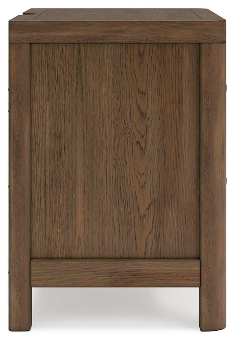 Cabalynn California King Upholstered Bed with Mirrored Dresser and 2 Nightstands