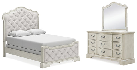Arlendyne Queen Upholstered Bed with Mirrored Dresser - JMD Furniture DMV