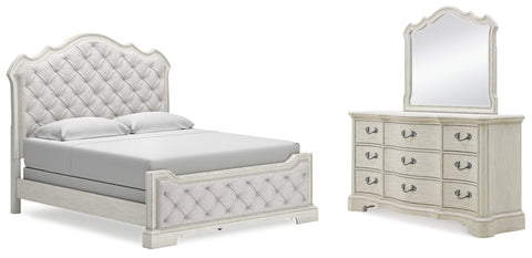 Arlendyne King Upholstered Bed with Mirrored Dresser - JMD Furniture DMV