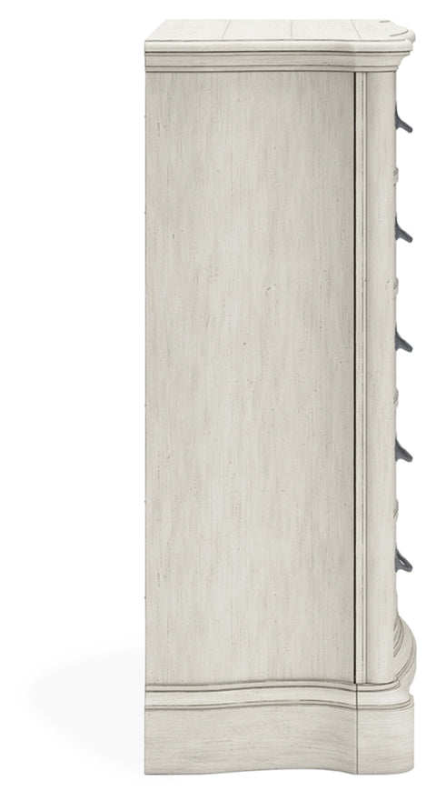 Arlendyne King Upholstered Bed with Mirrored Dresser, Chest and 2 Nightstands