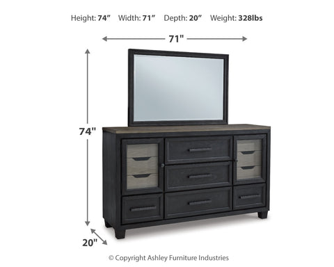 Foyland California King Panel Storage Bed with Mirrored Dresser, Chest and Nightstand