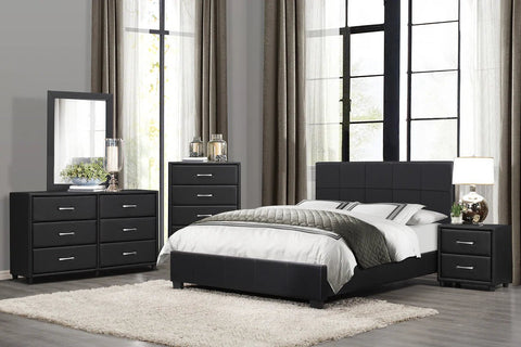 Lorenzi Black Bedroom set - JMD Furniture&Mattresses