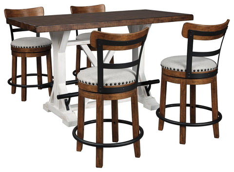 Valebeck Counter Height Dining Table and 4 Barstools