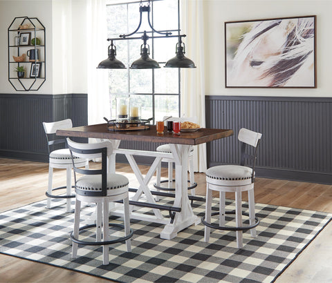 Valebeck Counter Height Dining Table and 4 Barstools