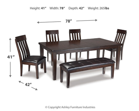 Haddigan Dining Table and 4 Chairs and Bench