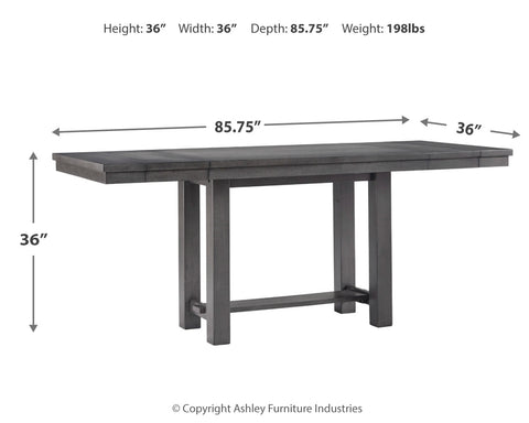 Myshanna Counter Height Dining Table and 4 Barstools and Bench with Storage