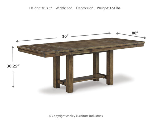 Moriville Dining Table and 4 Chairs and Bench with Storage