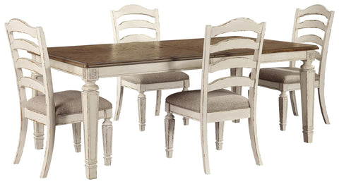 Realyn Dining Table and 4 Chairs