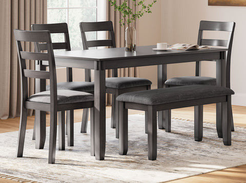 Ashley 6PC Dining set with bench - JMD Furniture DMV