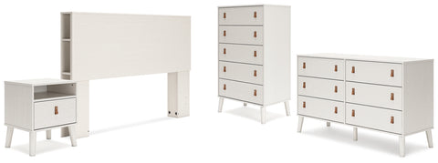Aprilyn Queen Bookcase Headboard with Dresser, Chest and Nightstand - JMD Furniture DMV