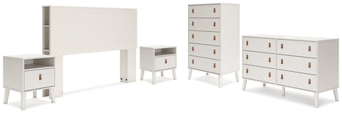 Aprilyn Queen Bookcase Headboard with Dresser, Chest and 2 Nightstands - JMD Furniture DMV