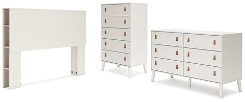Aprilyn Queen Bookcase Headboard with Dresser and Chest - JMD Furniture DMV