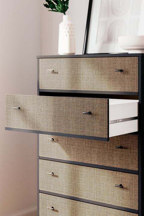 Charlang Full Panel Platform Bed with Dresser and Chest